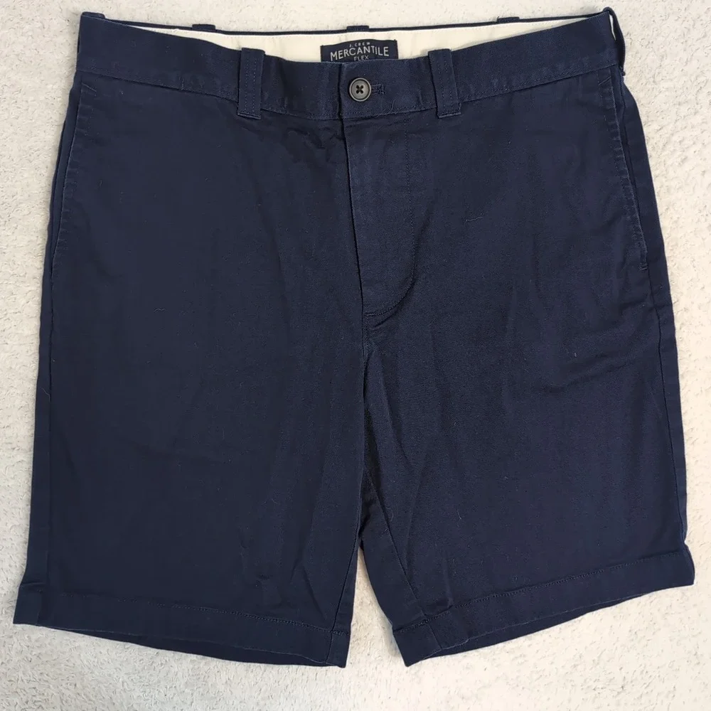 J Crew Mercantile Chino‎ Shorts Blue Flat Front Men's 30 x 9